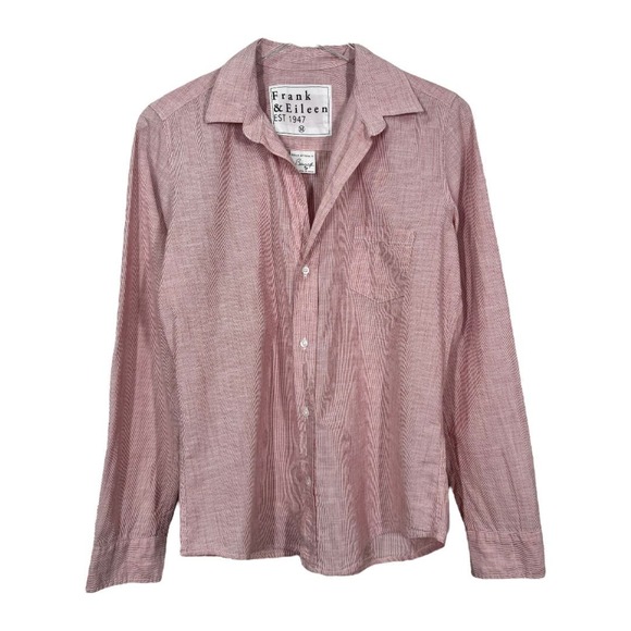 Frank & Eileen Tops - Frank & Eileen Barry Shirt Medium Red Micro Stripe Cotton Button Down Casual